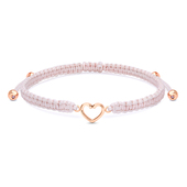 Cute Silver Heart with Knitting Rope Bracelet BR-1502-RO-GP